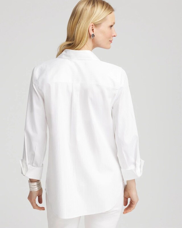 No Iron Lurex Stripe Shirt - image 3